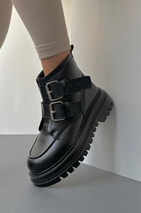 بوت / نیم بوت مشکی زنانه چرم مصنوعی Mupa Shoes - کد 868971341