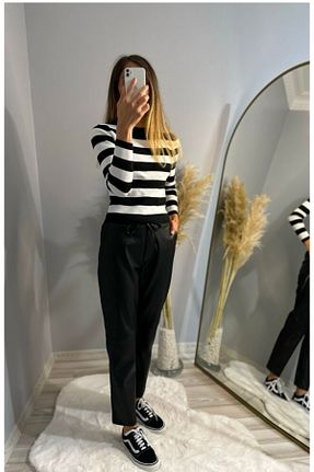 شلوار مشکی زنانه پاچه لوله تفنگی Butik - کد 881874083