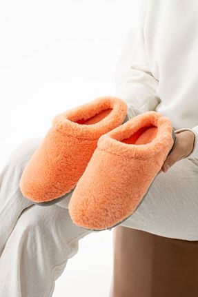 دمپائی خانگی نارنجی زنانه مخملی Moda Devrin - کد 879403946