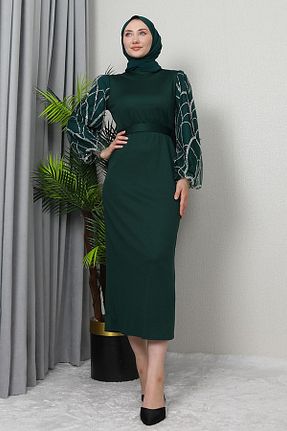 لباس حجاب سبز زنانه Kalem giz astore - کد 881879730