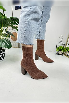 بوت / نیم بوت قهوه ای زنانه چرم مصنوعی Nstil - کد 865233710