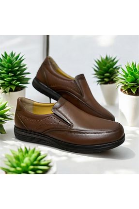 کفش کژوال قهوه ای مردانه چرم خالص SERHAN - کد 881893559
