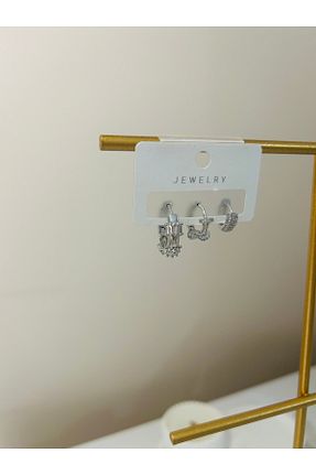 گوشواره استیل (فولاد) زنانه سنک زیرکون stainles steel - کد 881897599