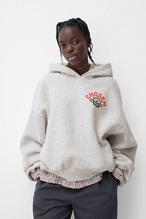 سوئیشرت طوسی زنانه Comfort Bershka - کد 883461516