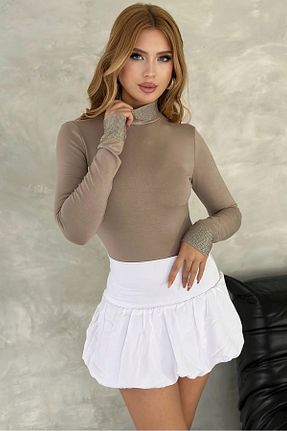 بلوز سایز بزرگ قهوه ای زنانه سایز بزرگ RICH GLAM - کد 881898578