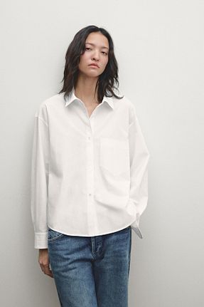 پیراهن سفید زنانه رگولار Massimo Dutti - کد 881912481