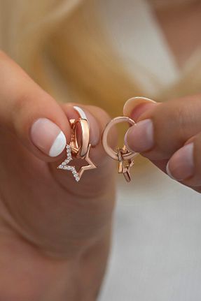 گوشواره نقره صورتی زنانه 925 عیار NEREZE - کد 350322899