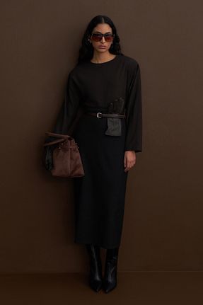 دامن مشکی زنانه بافتنی mathilda store - کد 861954641