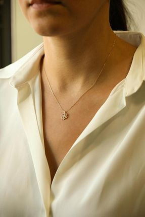گردنبند طلا سبز زنانه 14 عیار Başbuğ Mücevher - کد 881923101