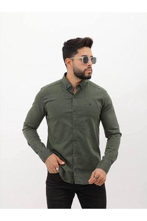پیراهن خاکی مردانه اسلیم فیت cliento - کد 882385609