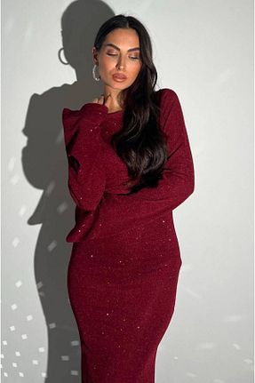 لباس زرشکی زنانه بافتنی sajarsln - کد 881937653