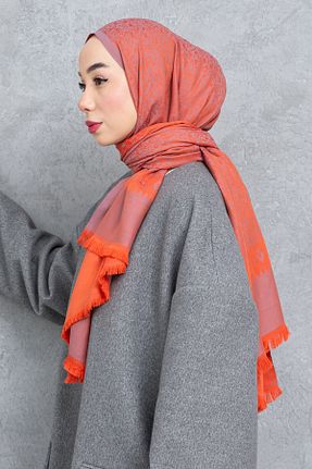 شال نارنجی زنانه کشمیر HanBaba - کد 881936025