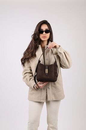 کیف دوشی قهوه ای زنانه چرم مصنوعی NOTHING - کد 881745567