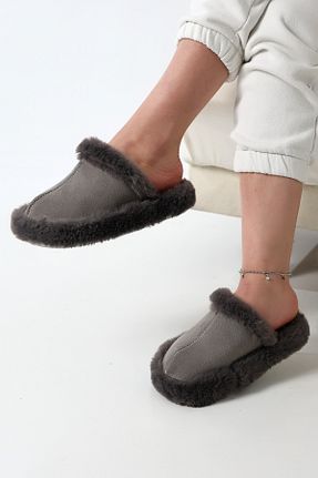 دمپائی خانگی طوسی زنانه پارچه ای olgun slipper - کد 869627080