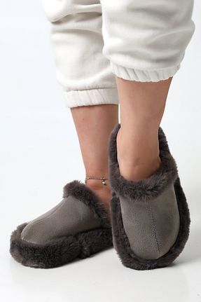 دمپائی خانگی طوسی زنانه پارچه ای olgun slipper - کد 869627080