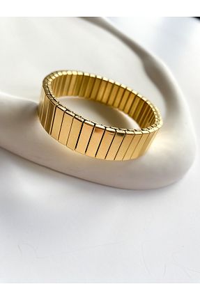 دستبند استیل (فولاد) طلائی زنانه استیل (فولاد) Venüs Accessory - کد 774941726