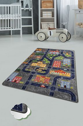 فرش بچه گانه طوسی پلی استر Dolce - کد 879078878
