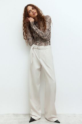 شلوار بژ زنانه پنبه ای H&M - کد 881710983