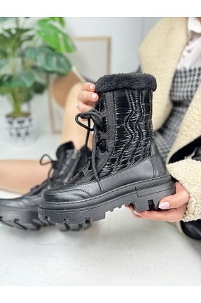 بوت برفی مشکی زنانه چرم مصنوعی Nstil - کد 881659961