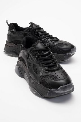 کفش اسنیکر مشکی زنانه بند دار luvishoes - کد 882053745