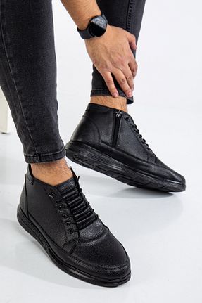 بوت / نیم بوت مشکی مردانه چرم مصنوعی MY GROSS SHOES - کد 882087830