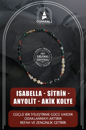گردنبند جواهر رنگی زنانه سنگ OSMANLI DOĞAL TAŞ - کد 672468425