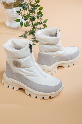 بوت برفی بژ بچه گانه پارچه ای uway - کد 882109323