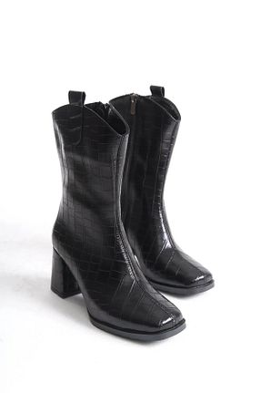بوت / نیم بوت مشکی زنانه چرم مصنوعی FGZY Shoes - کد 867796665