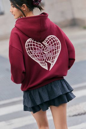 سوئیشرت قرمز زنانه چاپی Pull & Bear - کد 882133121
