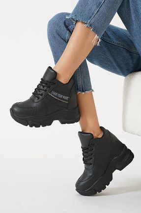 کفش اسنیکر مشکی زنانه بند دار Moda Pie - کد 882190284