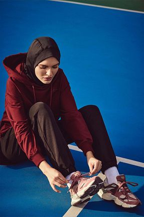 سوئیشرت حجاب زرشکی زنانه پنبه ای Haşema - کد 841451416