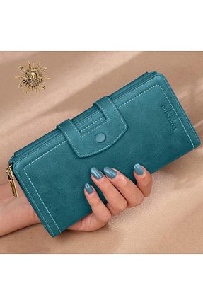 کیف پول سبز زنانه ابعاد بزرگ Laorentou - کد 882125785