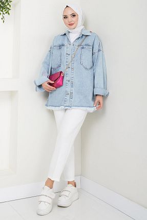 کت حجاب آبی رگولار hafsamina - کد 882236191