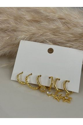 گوشواره جواهر زرد زیرکن EMKA AKSESUAR - کد 882198861