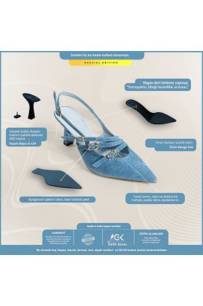 کفش استایلیتو آبی پاشنه نازک Güllü Shoes - کد 813956096