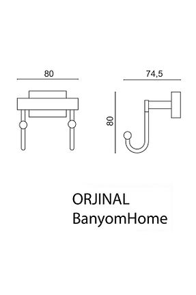 آویز حمام طوسی ÇELİK BANYO - کد 882245480