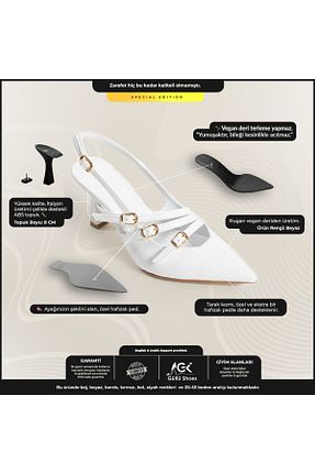 کفش استایلیتو سفید پاشنه نازک Güllü Shoes - کد 813955585