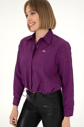 پیراهن بنفش زنانه یقه پیراهنی U.S. Polo Assn. - کد 882260876
