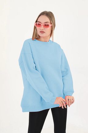 سوئیشرت آبی زنانه ساده batı - کد 882202732