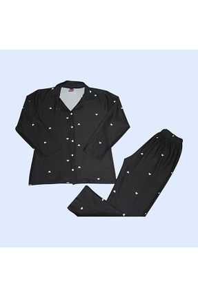 ست لباس راحتی مشکی زنانه Kalp Prestij İç Giyim - کد 882273314