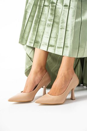کفش استایلیتو بژ پاشنه نازک Güllü Shoes - کد 737917194