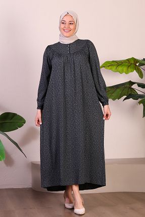 لباس سایز بزرگ طوسی زنانه پارچه Ferace - کد 778371261