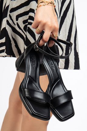 کفش مجلسی مشکی زنانه چرم مصنوعی CİRON SHOES - کد 882268720