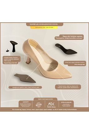 کفش استایلیتو بژ پاشنه نازک Güllü Shoes - کد 737917194