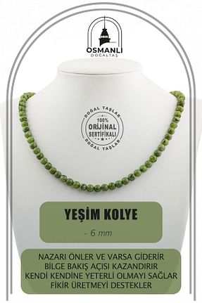 گردنبند جواهر سبز زنانه سنگ OSMANLI DOĞAL TAŞ - کد 669934370