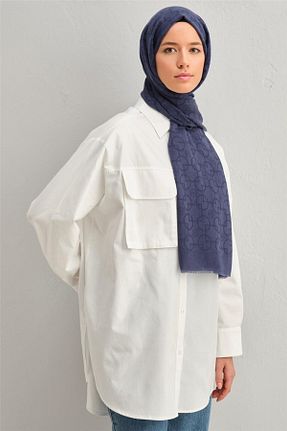 شال سرمه ای زنانه پنبه ای Armine - کد 874210232