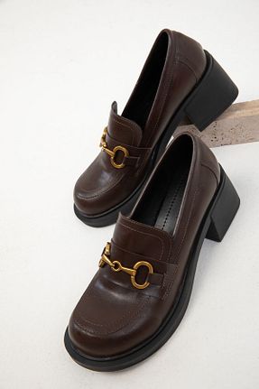 کفش پاشنه بلند کلاسیک قهوه ای زنانه پارچه SOHO - کد 877585989