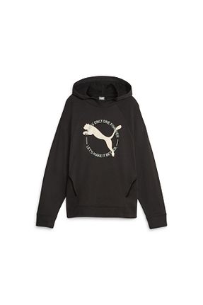 سوئیشرت مشکی زنانه چاپی Puma - کد 758035521