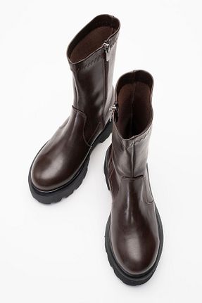 بوت / نیم بوت قهوه ای زنانه چرم مصنوعی luvishoes - کد 443764172