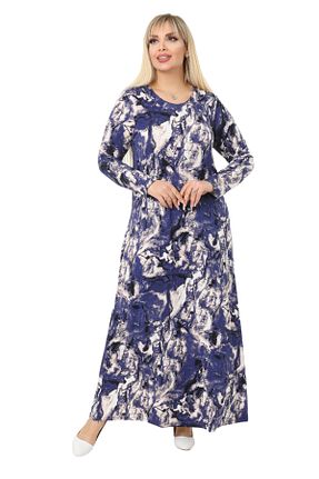 لباس سایز بزرگ آبی زنانه ویسکون MELSAY - کد 802826034